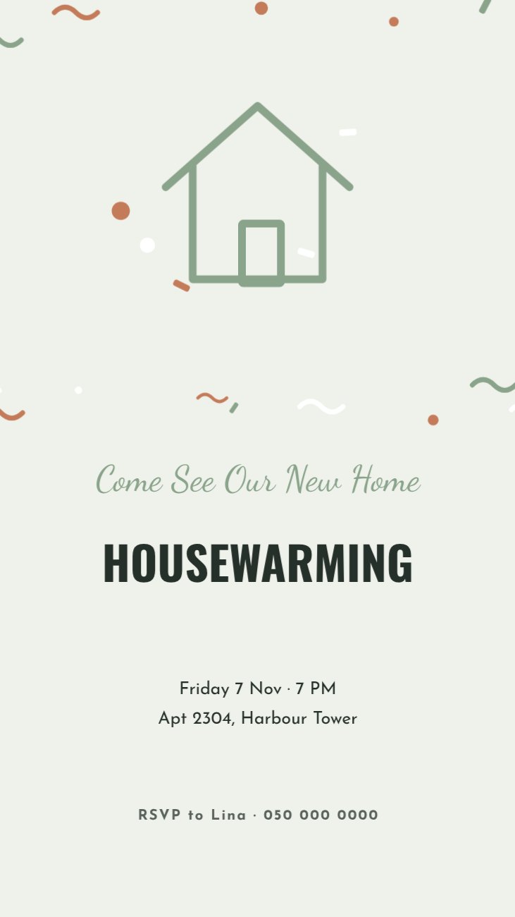 Housewarming Invitation Story — editable events template