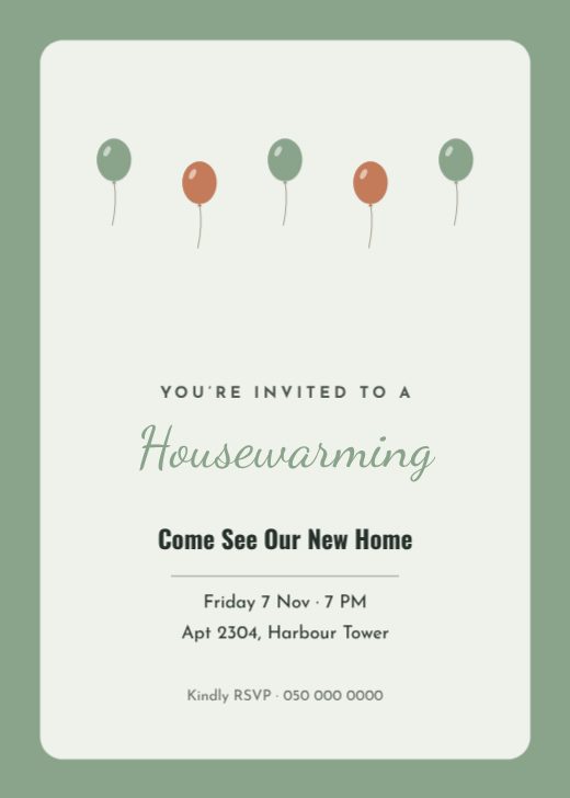 Housewarming Invitation template