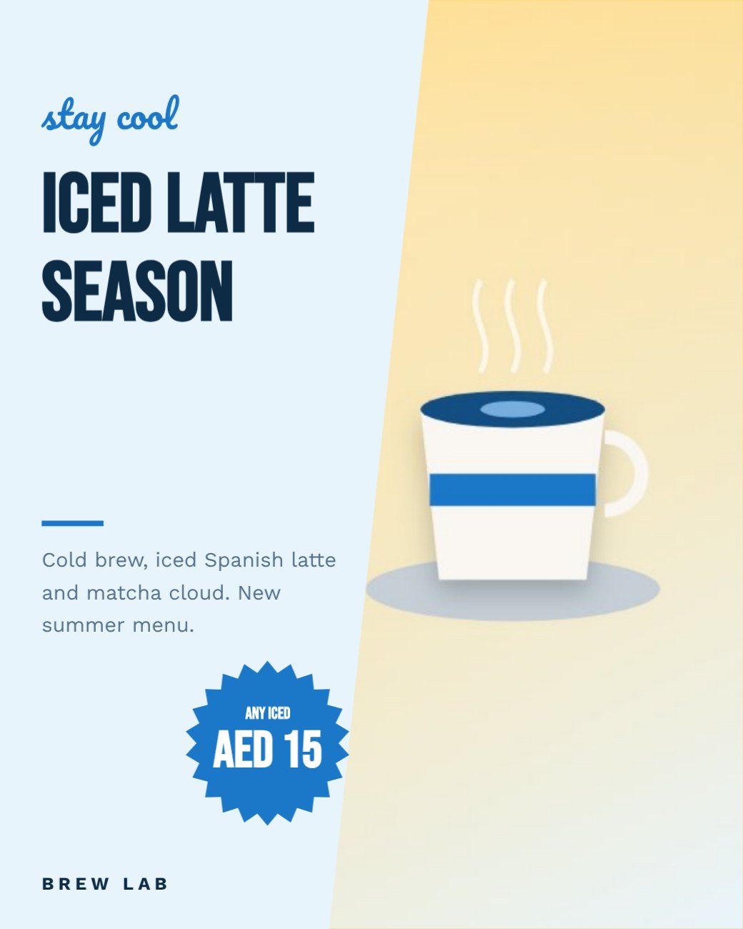 Iced Coffee Summer Ad — editable marketing template