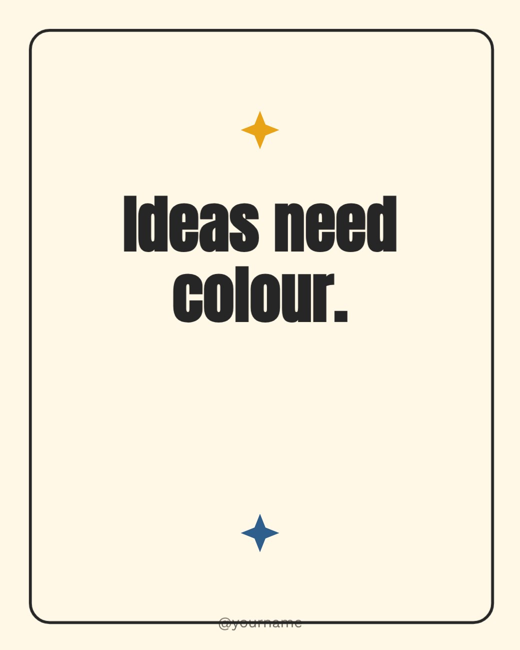 Ideas need colour Type Post — editable social media template