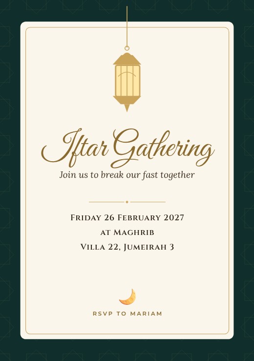 Iftar Invitation Card — free Eid & Ramadan design template