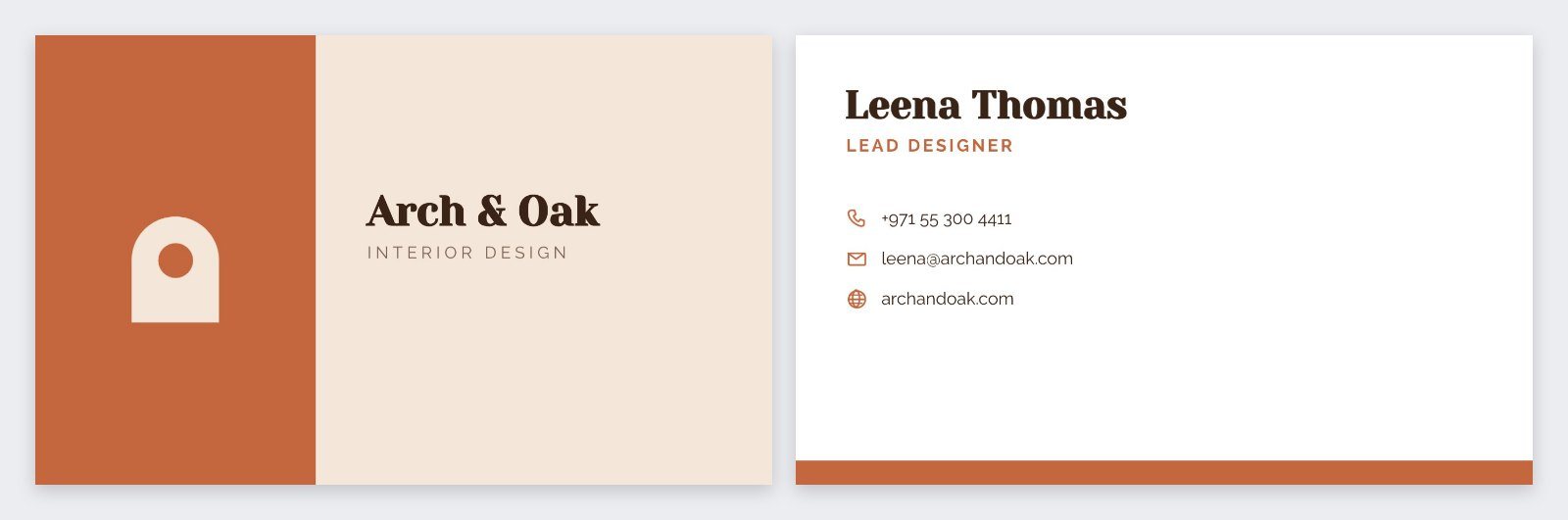 Interior Studio Split Card — editable business template