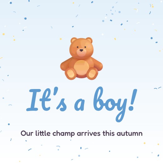 It’s a Boy Reveal Post — free baby shower invitation template