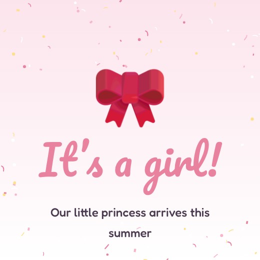It’s a Girl Reveal Post — free baby shower invitation template