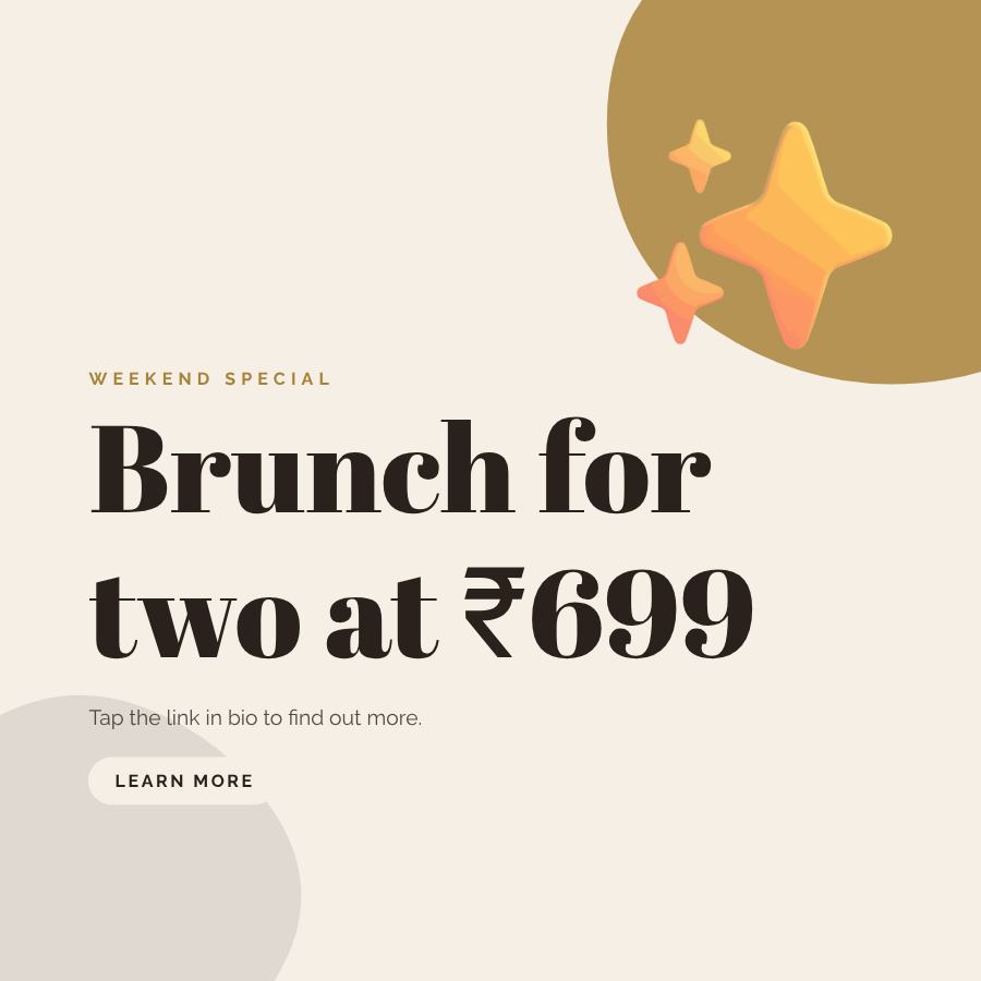 Ivory Brunch for two at ₹699 Announcement Post — editable social media template