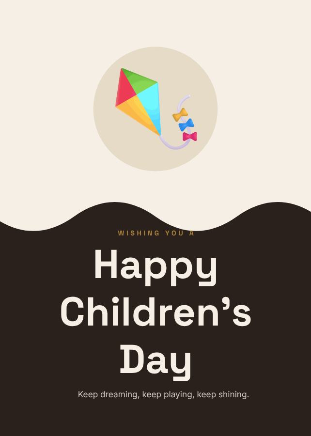 Ivory Children's Day Greeting Card — editable festivals template
