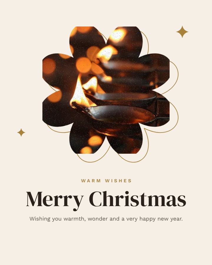 Ivory Christmas Greeting Post — editable festivals template