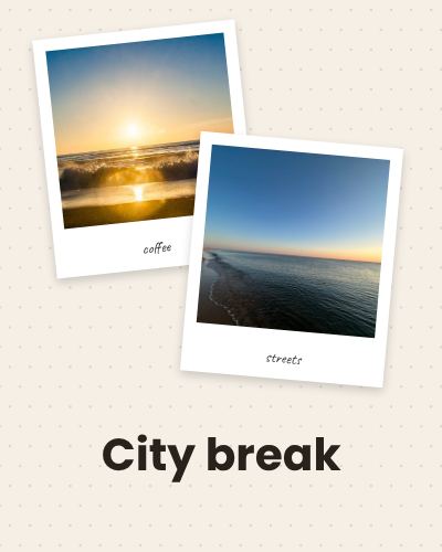 Ivory City break 2 Polaroid Album Page template