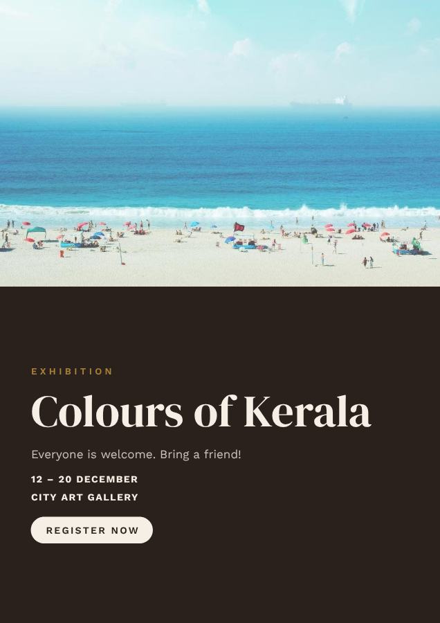 Ivory Colours of Kerala Poster — editable marketing template
