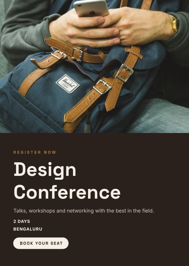Ivory Design Conference Card — editable events template