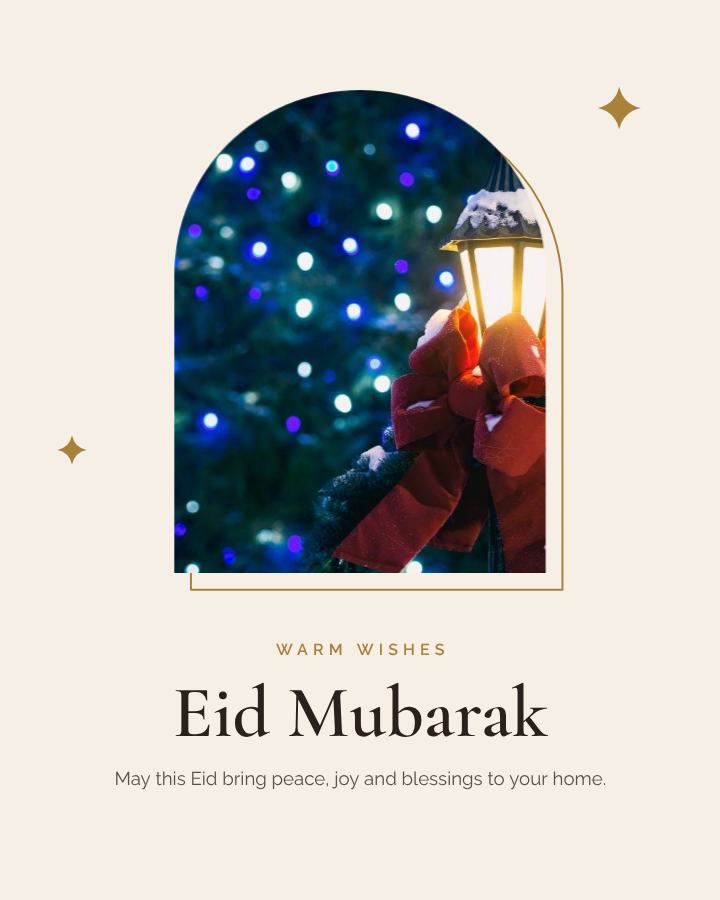 Ivory Eid Greeting Post — editable festivals template