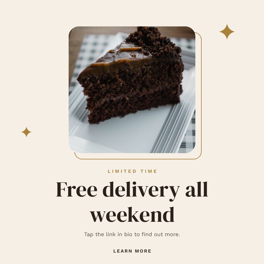 Ivory Free delivery all weekend Announcement Post — editable social media template