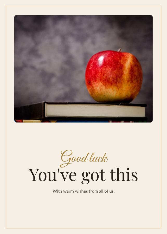 Ivory Good luck you've got this Card III — editable cards template