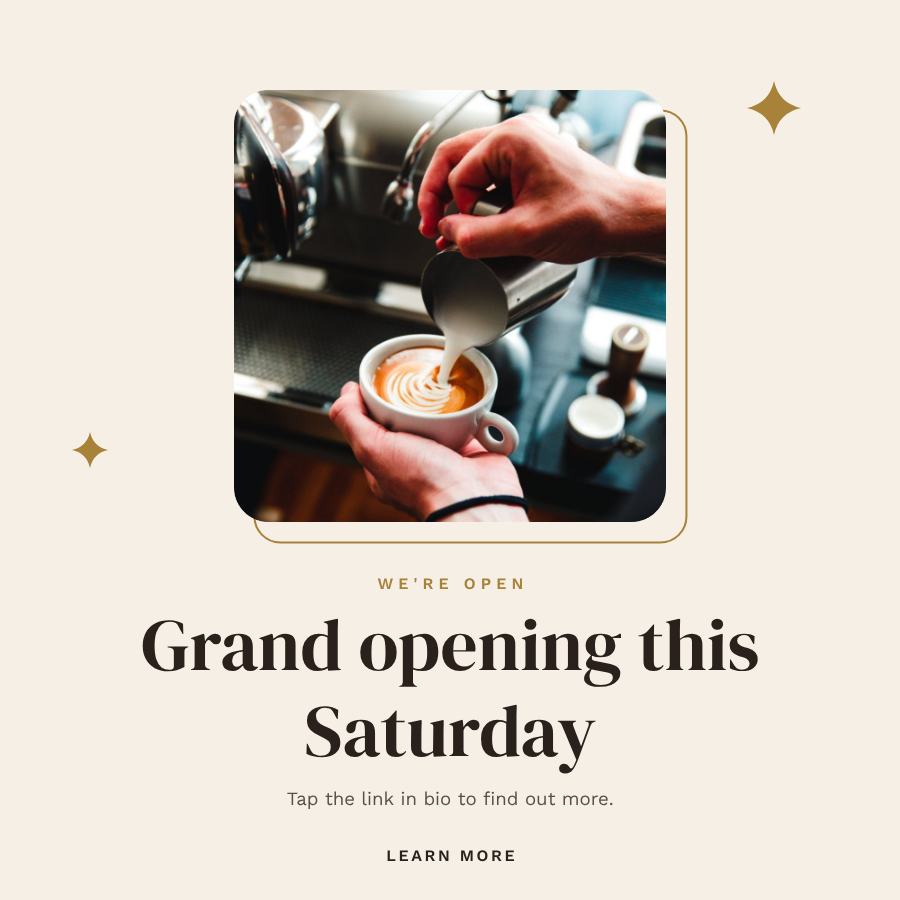 Ivory Grand opening this Saturday Announcement Post — editable social media template