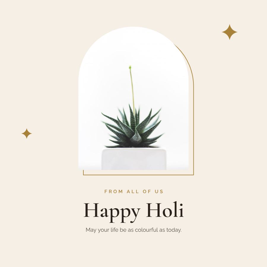 Ivory Holi Business Wishes Post — editable festivals template