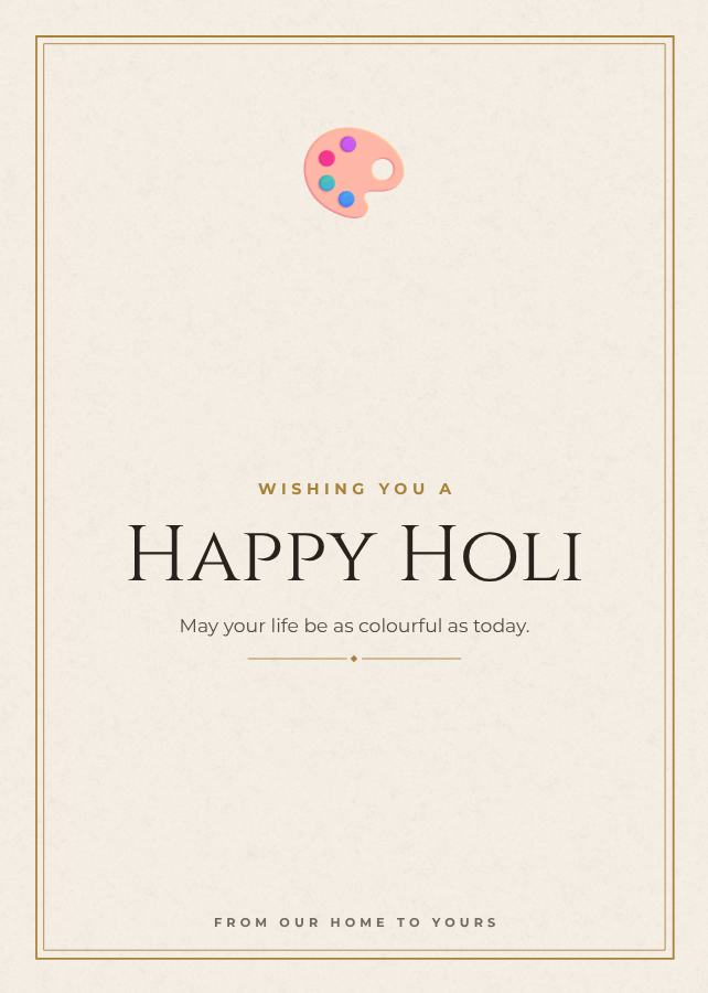Ivory Holi Greeting Card — editable festivals template