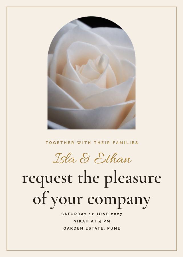 Ivory Isla and Ethan Wedding Invitation — editable wedding template