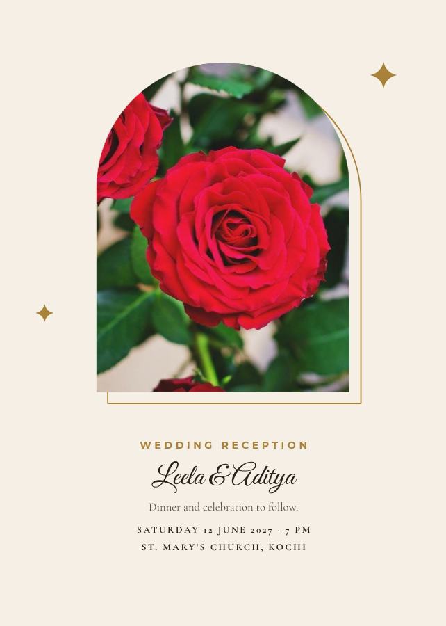 Ivory Leela and Aditya Reception Invite — editable wedding template