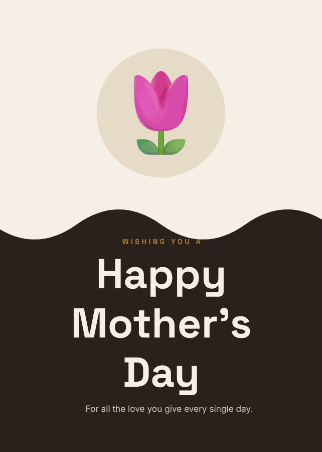 Ivory Mother's Day Greeting Card — editable festivals template