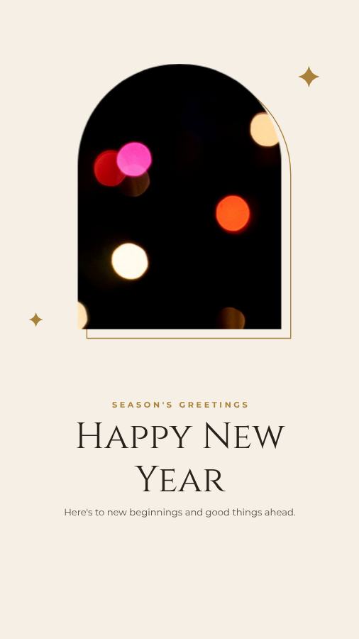 Ivory New Year Wishes Story — editable festivals template