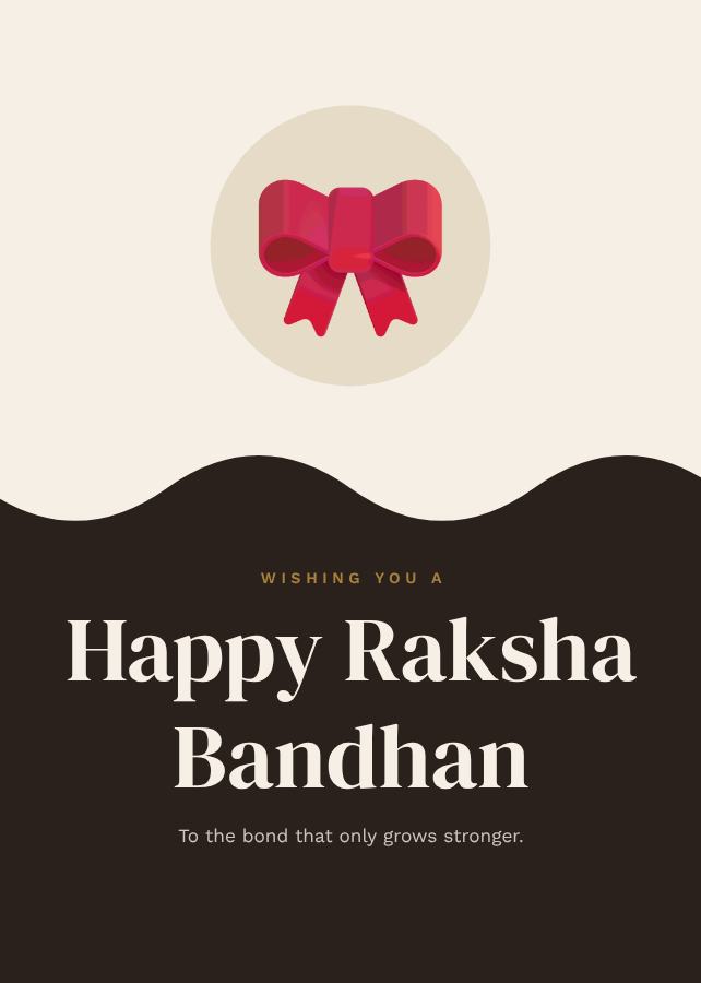 Ivory Raksha Bandhan Greeting Card — editable festivals template