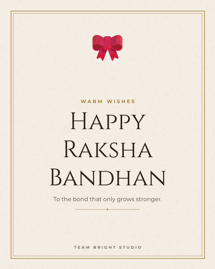 Ivory Raksha Bandhan Greeting Post — editable festivals template