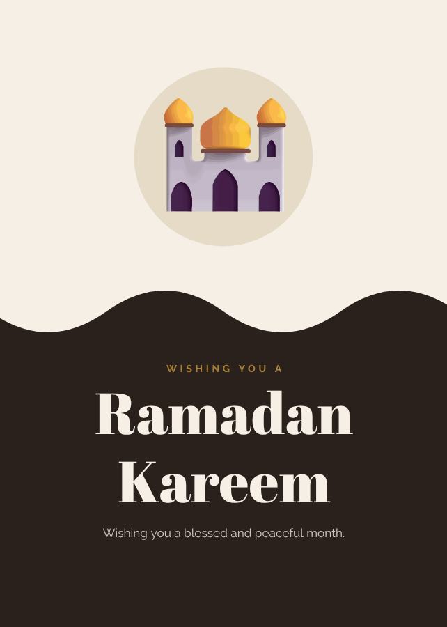 Ivory Ramadan Greeting Card — editable festivals template