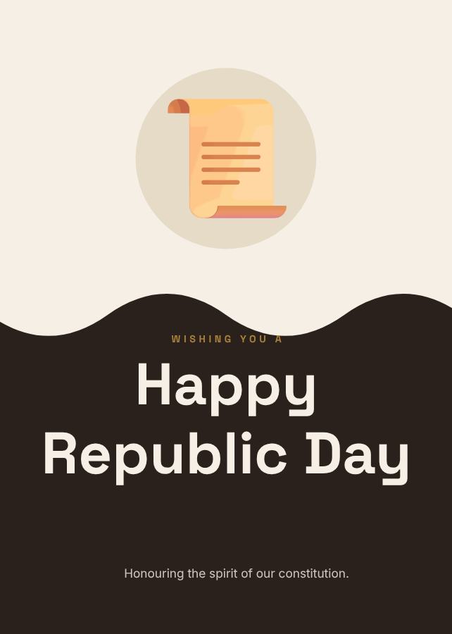 Ivory Republic Day Greeting Card — editable festivals template