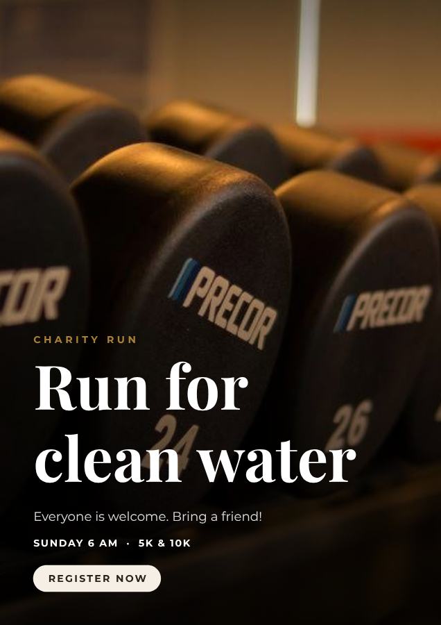 Ivory Run for clean water Poster — editable marketing template