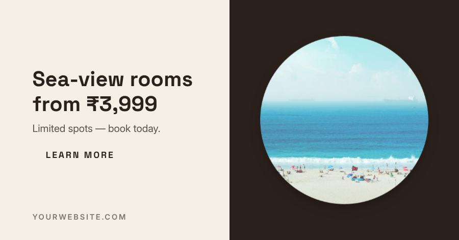 Ivory Showcase Book a Stay Facebook Post — editable social media template
