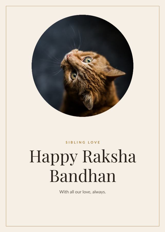 Ivory Sibling love Happy Raksha Bandhan Note — editable love & family template