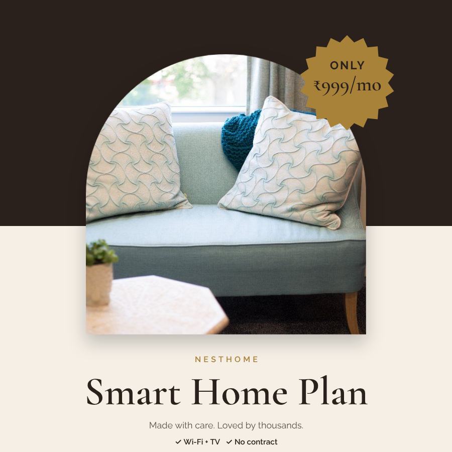 Ivory Smart Home Plan Product Ad — editable marketing template