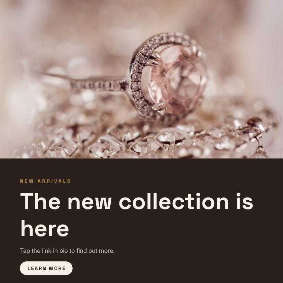 Ivory The new collection is here Announcement Post — editable social media template