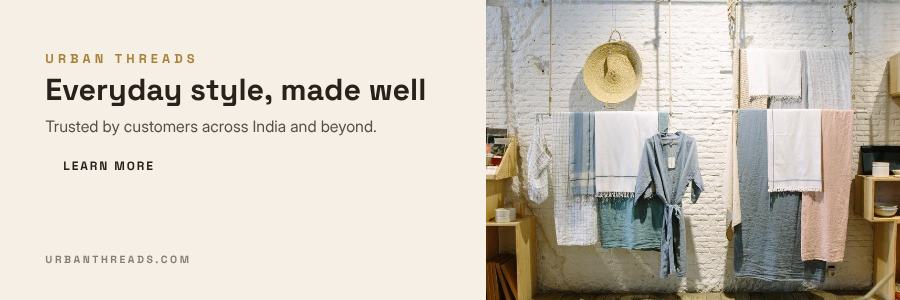 Ivory Urban Threads Website Banner — editable marketing template