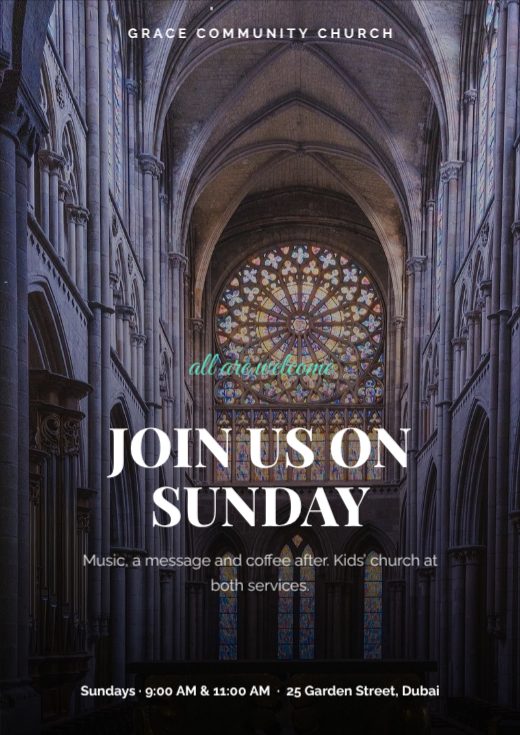 Join Us on Sunday Church Poster template