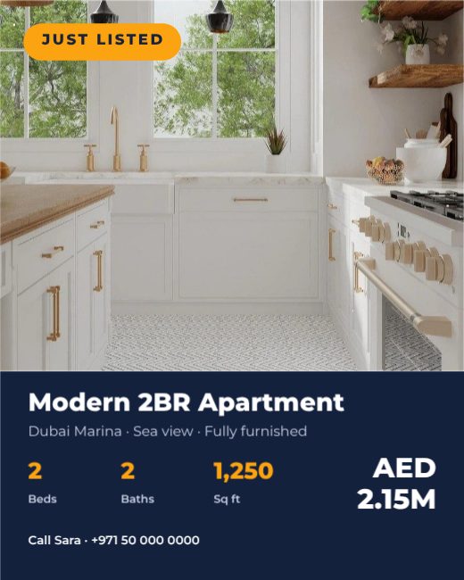 Just Listed Apartment Post — free sale design template