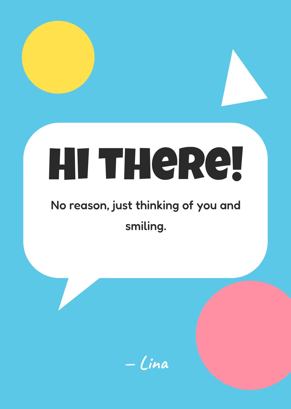 Just Saying Hi Card — editable cards template