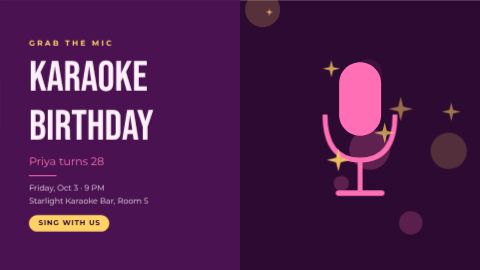 Karaoke Birthday Night template