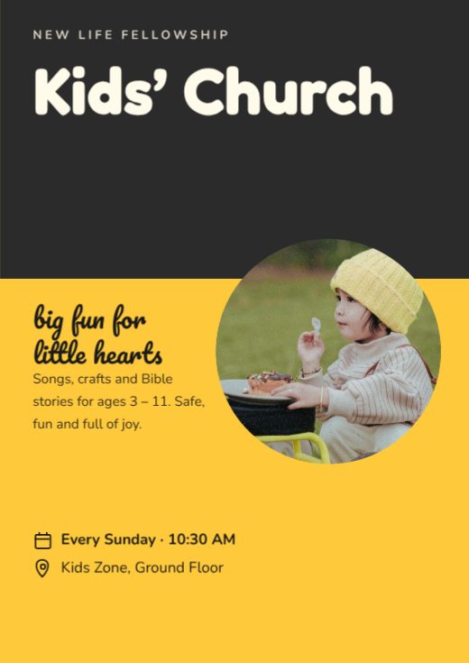 Kids’ Church Church Poster template