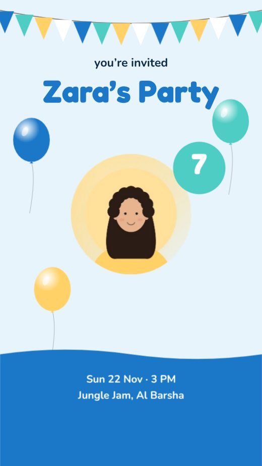 Kids Space Party Story template