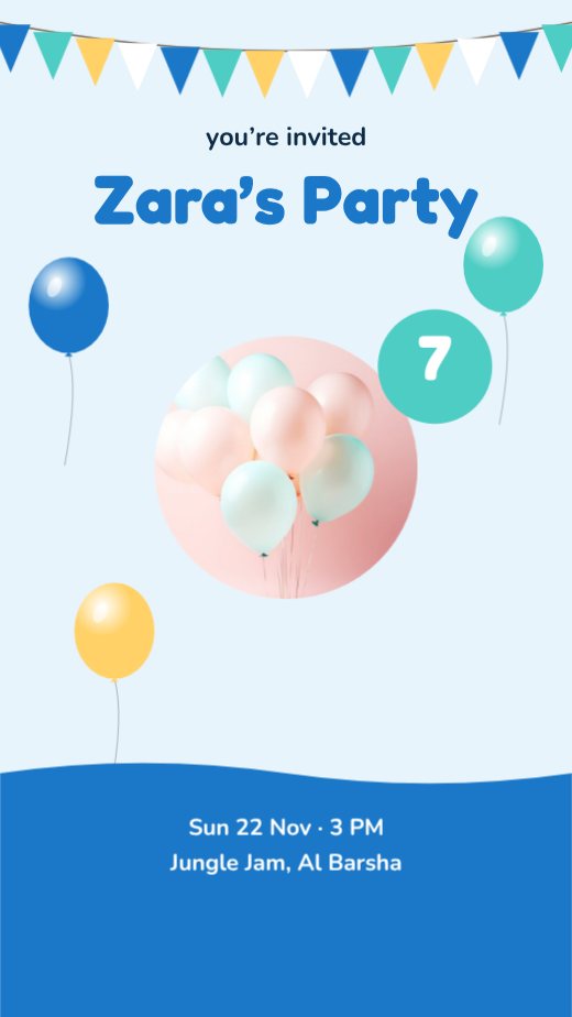 Kids Space Party Story — free salon flyer template
