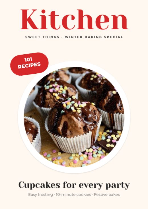 Kitchen Baking Magazine Cover — free banner template