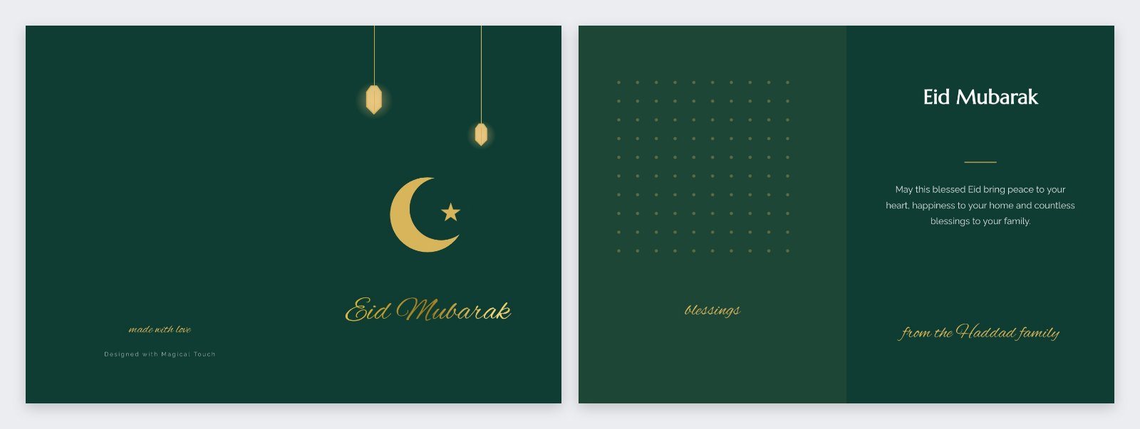 Lantern Eid Folded Card — editable cards template