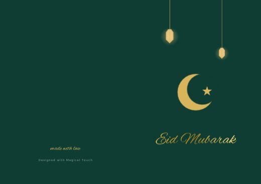 Lantern Eid Folded Card template