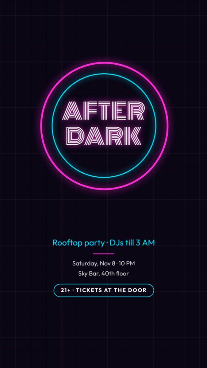 Late Night Rooftop Party — editable events template