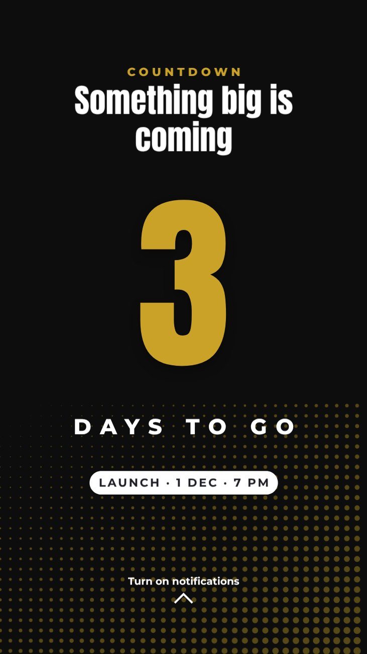 Launch Countdown Story — editable social media template