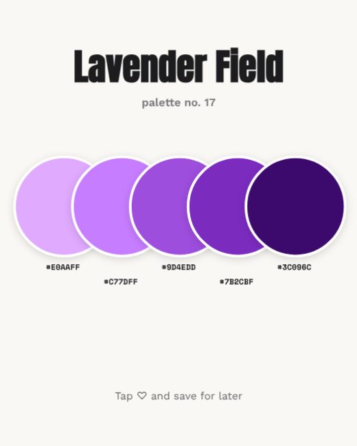 Lavender Field Colour Palette Post template