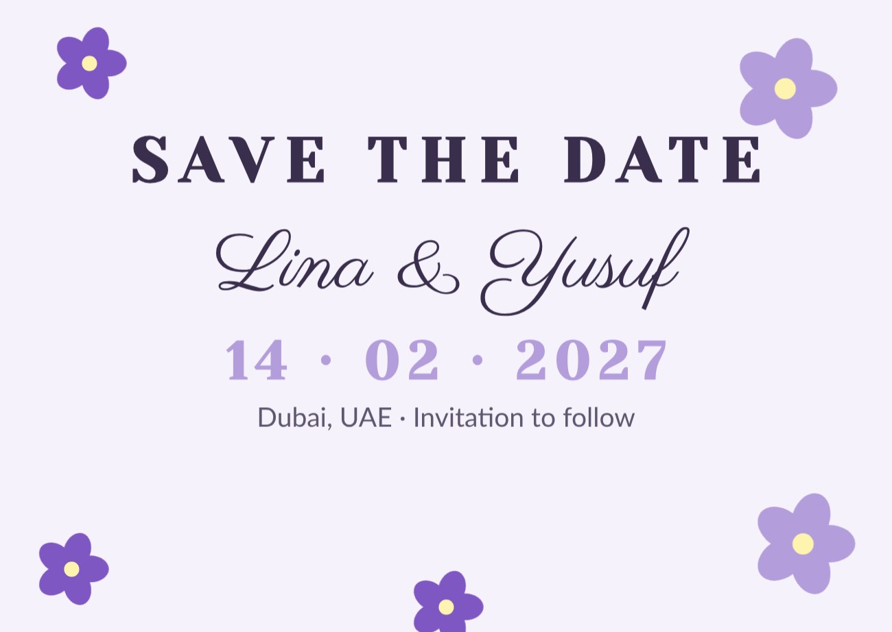 Lavender Garden Save the Date — editable wedding template