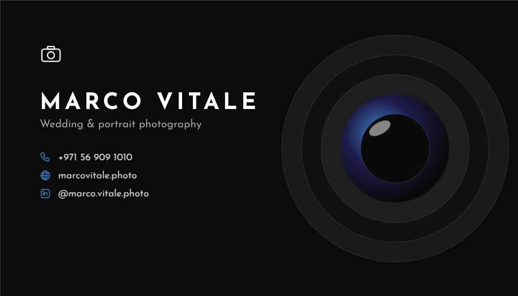 Lens Photographer Card — editable business template