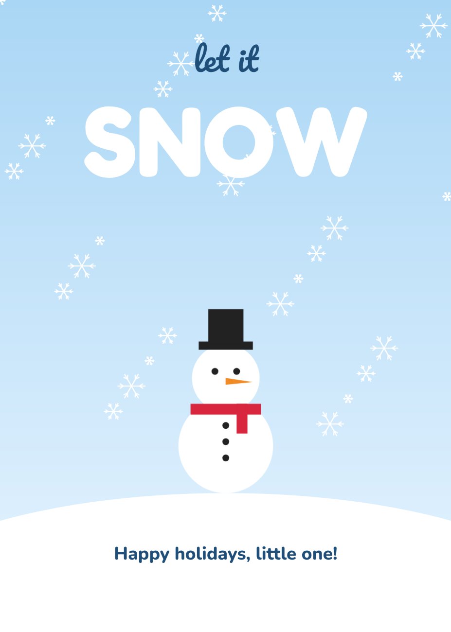 Let It Snow Kids Christmas Card — editable cards template